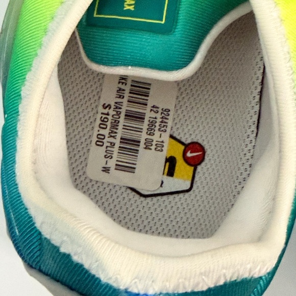 Nike Air Vapormax Plus White/Neptune Green 924453 103 Mens Size 10 - Picture 9 of 9